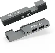 Plugable 5-in-1 USB C Hub Multiport Adapter for MacBook Pro 14/16 Inch and Macbook Air M2, USB-C 40Gbps port compatible with Thunderbolt / USB4 and 100W PD, Supports MagSafe (Gigabit Ethernet, 2x USB)