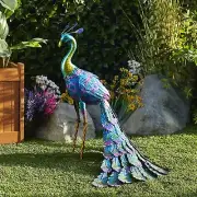 Metal Peacock Garden Decor Sculpture Yard Lawn Pond Patio Art Home Statue Porch