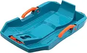 Snow Sled, Single Person Kids Toboggan with Built-in Brake System, Side Handle Grips, Flexible Lightweight Snow Sled Ideal for Sledding Hills, Backyards, Winter Trips, Outdoor Fun
