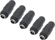 5.5 * 2.1mm / 5.5 x 2.1mm Double Male to Male Jack Plug Power Connector Female to Female Panel Socket Mounting Adapter for(5Pcs Female)