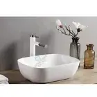 Bathroom Rectangular Ceramic Wash Slim Basin Vanity Sink Bowl Above Counter Top