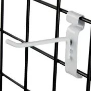 4" Wire Grid Hooks Hook Peg Gridwall 50 White 6mm Tubing 3"OC Display