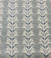 Colefax & Fowler Branching Leaf Striped Fabric- Hampden / Blue 2.10 yds F4852-03