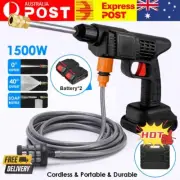 Cordless Electric High Pressure Water Spray Gun Car Washer Cleaner W/ 2x Battery