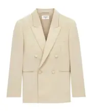 Saint Laurent Double-Breasted Tuxedo Jacket IT52,IT50,IT48 light brown