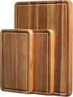 Wood Cutting Boards Set of 3 for Kitchen, Thick Chopping Board, Large Wooden