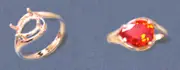 14kt White or Yellow Gold 10x7mm Pear Side Set Ring Setting Size 7