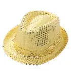 Kids Boys Girls Sequins Sparkle Fancy Dress Up Fedora Hat Hip-Hop Jazz Dance Cap