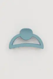 Blue Matte Semicircle Hair Claw