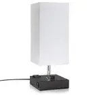 Modern Table Lamp White Small 100% Dimmable with 2 Fast Charge USB Ports & Gr...