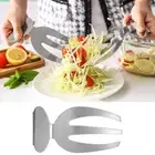 2Pcs Salad Hands Stainless Salad Servers Stirring Tongs Mixing Kitchen Helper AU
