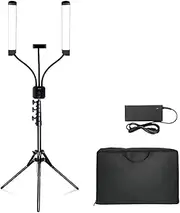 ALSTON LED Lighting Kit with Stand, Studio Video Photography Light Kit, Makeup Artist Beauty Lash Lamp, Eyebrow Tattoo Lamp, 3000K-6000K Adjustable Height & Rotating Angle