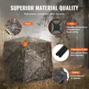 Camouflage Pop-Up Hunting Blind, 4-5 Person, 270o View, 1.78m x 1.78m x 1.7m