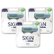 12pc Skin By Gillette Exfoliating Blade with Aloe Vera Refill Cartridges