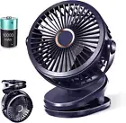 10000Mah Clip on Fan, Small Desk Stroller Fan Battery Operated with Rechargeable