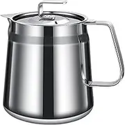 Stainless Steel Oil Filter Pot - Grease Dispensing Bottles - Large Capacity Versatile Reusable Oil Filter Vessel Fine Mesh Strainer for Home Kitchen Frying Cooking Outdoor Camping