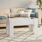 Wooden Coffee Table White Side Sofa Lounge Rectangle 101x49x52cm Wood