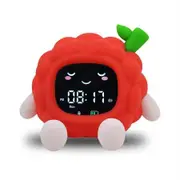 Alarm Clock For Kids 6-IN-1 Fruit-Shape Sleep Training Clock Cute Touch Night Light For Bedroom Color Red