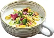 Unique Soup Mug Container Coffee Tea Soup Bowls,Ceramic with Handle,Soup Cups Ceramic,Microwave Safe French Onion Soup Bowl 400ml,Breakfast Bowls-white-400ml,14oz,14x14x6cm