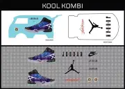 HotWheels(1/64), Kool Kombi "Air Jordan 030" Waterslide,PrintedWhiteFirst,Decals
