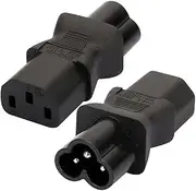 (2 Pack) Tekit IEC 320 C13 to C6 AC Power Plug Adapter, IEC 3Pole Female to Mickey Mouse 3Pole Male AC Converter, C6 to C13 AC Adapter
