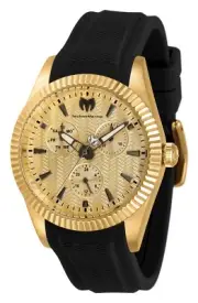 Technomarine Women's TM-719031 Sea Dream Silver 38mm Watch Gold & Black Strap
