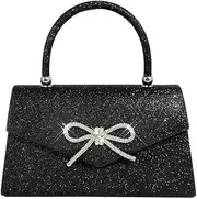 [Trisapu] Womens Evening Bag Sparkly Bow Clutch Purse Wedding Party Purses Glitter Rhinestone Cocktail Prom Handbags