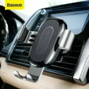 Phone Holder Baseus Qi Car Gravity Fast Charger Air Vent Mount for iPhone