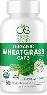 Organic Wheatgrass 60 Capsules - for Energy, Detox & Immunity Support - Certified USDA - Non GMO - Vegan