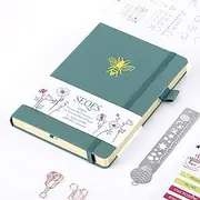 SeQeS Bullet Dotted Journal - A5 Dot Grid Notebook with pages number,160gsm Bleedproof Paper and Fabric Hardcover for Personal Organizers, Bullet Journals, and journaling