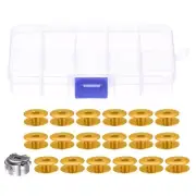 Bevel Aluminum Bobbins Set W Bobbin Case for Lockstitch Sewing Machine, Yellow