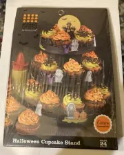 Halloween Cupcake Stand By Good Cook Sweet Creations, Graveyard Scene New, 24 CC