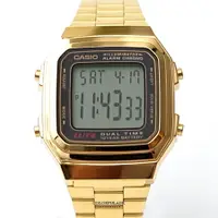 在飛比找樂天市場購物網優惠-CASIO卡西歐 方形金色電子手錶【NEC6】