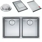 Franke Mythos 340mm Double Bowl Undermount Sink with Accessories Stainless St...