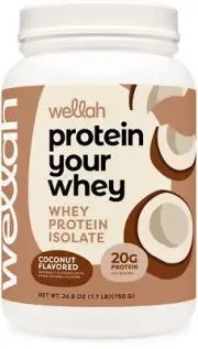 Wellah Protein Your Whey 30 Servings Coconut Flavored - Whey Protein Isolate ...