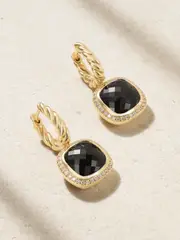 [David Yurman] David Yurman - Albion® 18-karat Gold, Onyx And Diamond Earrings - Black - One size One size Black