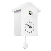 Cuckoo Quartz Wall Clock Modern Bird Home Living Room Hanging Watch Office Decor White