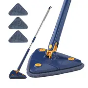 360 Degree Rotatable Triangle Cleaning Mop with 3 Cleaning Pads