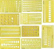 Traceease Gemstone Template Multi-Purpose Designing Template Mix-Pattern Jewellery Stencil Drawing Scale Pack of 10