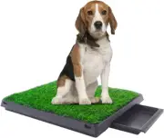 Indoor Dog Grass Pad with Tray, Portable Potty Trainer, Triple-Layer Potty Syste