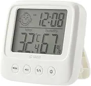 Happyyami 1pc Indoor Digital Hygrometer Thermometer for Boys and Girls Room High Precision Wall-Mounted Display Alarm Calendar and Humidity Monitor No Battery