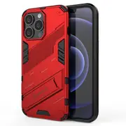 For iPhone12 Pro Max Shockproof Dual-Layer Stand Cover - Red