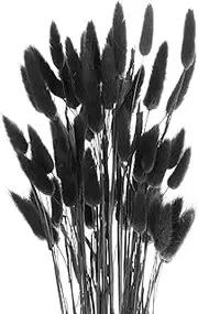 uxcell 20 Pcs Faux Pampas Grass,17"/43cm Fake Pampas Grass Decor for Living Room Party Wall Vase Wedding Decoration, Black