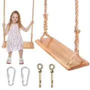 Hanging Wooden Swing, Seat 19.7"x 5.1"× 1.2", Tree Swings for Adults and Ki