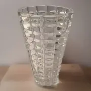 CRISTAL D'ARQUES FACETS VASE 10" VASE 25,5 cm Vintage New In Box 24% Lead