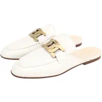在飛比找Yahoo奇摩購物中心優惠-TOD’S Kate 金屬飾釦牛皮穆勒鞋(白色)