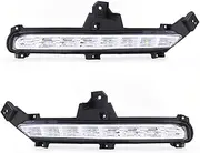 2Pcs Car LED Daytime Running Light Fog Light DRL Dynamic Yellow Turn Signal Lamp for KIA Rio K2 2015 2016-White Yellow