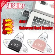 Multi-Port 4 in1 Universal Card Reader, Memory Card Reader Multiport Adapter HET