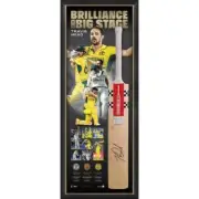 TRAVIS HEAD SIGNED FRAMED LIMITED EDITION CRICKET BAT ICC WORLD CUP ASHES TEST