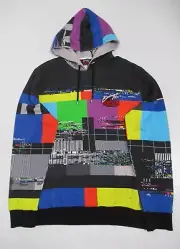 Balmain x Stranger Things Men's Glitch Hoodie Multi Color Size M Relaxed